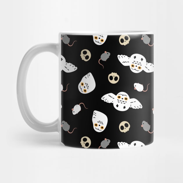 Halloween Snowy Owl Pattern by Noristudio